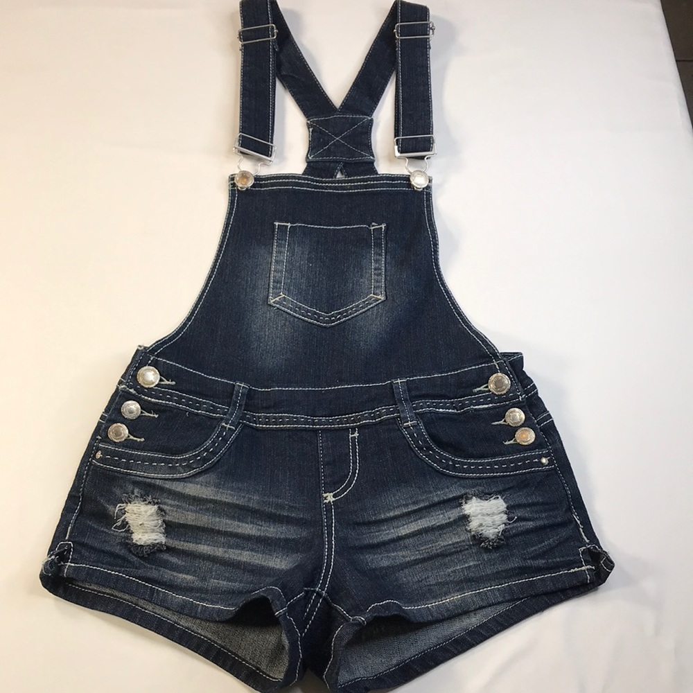 Jean shorts overalls